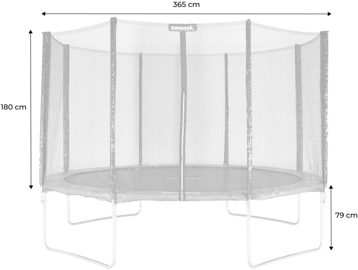 sweeek - Trampoline ø370cm - saturnus met zijn veiligheidsnet - tuintrampoline 370 cm 3m - kwaliteit pro - eu-normen — afbeelding 11