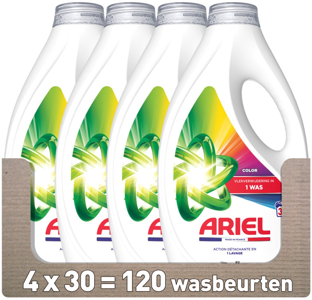 Goedkoopste 4x Ariel Vloeibaar Wasmiddel Color 30 Wasbeurten 1350 ml