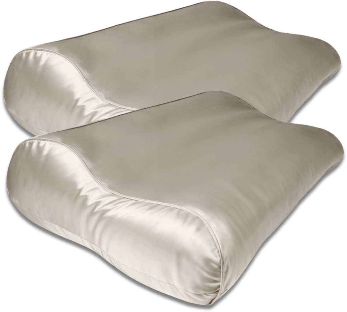 2x Zijden Kussensloop Ergnomisch Soft Ivory - 19MM - Silk Heaven - 40x60cm