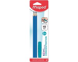 Crayon graphite Maped Kidy Learn 2 pièces bleu