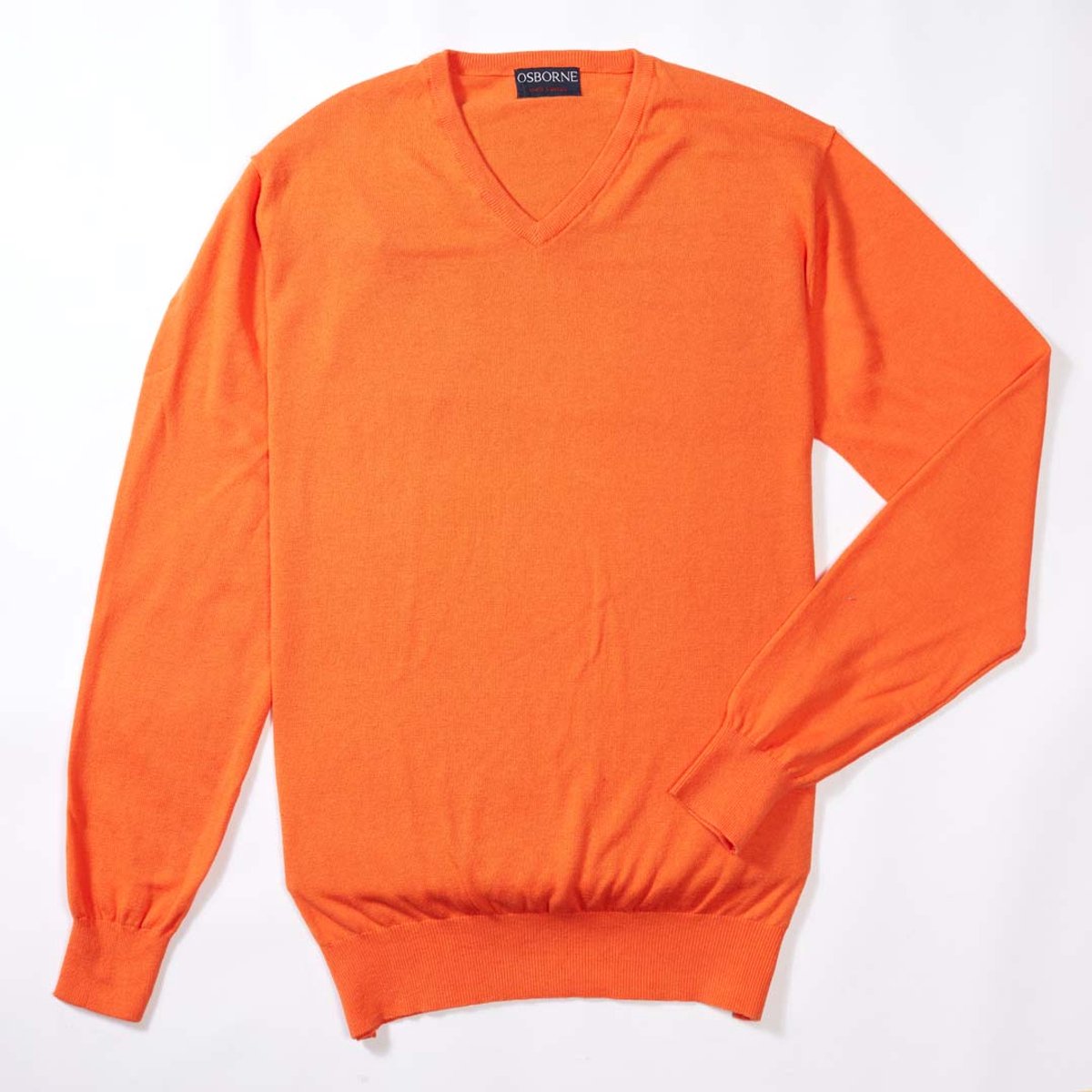 Osborne Knitwear Trui met V hals - Katoen - Orange - XL