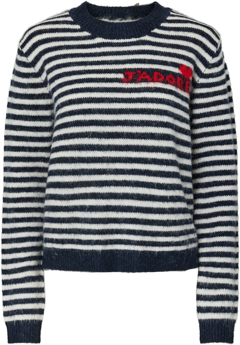 Pieces Trui Pcjada Ls O-neck Knit Bc 17159323 Maritime Blue/egret Dames Maat - M