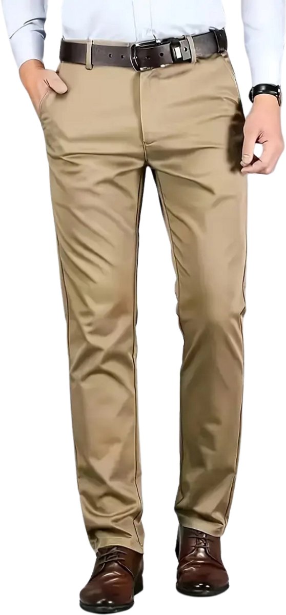 Nivard Pantalon Heren Chino Golfbroek Nette Broek Elastische Tailleband Volwassenen – 48 Creme