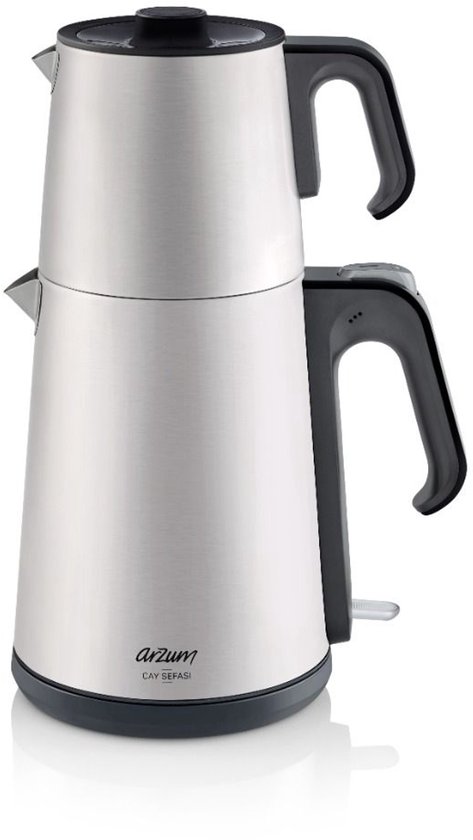 Arzum Cay Sefasi Elektrische Theepot AR3069-0600 | Inox - 1.8L + 1.2L - Led-indicator - 360° basis - 1650W