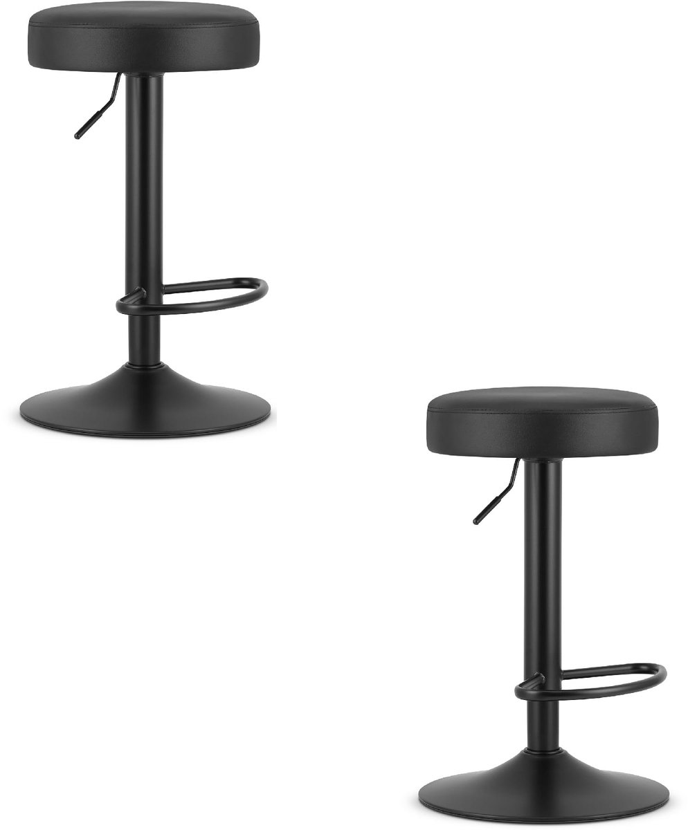 ROJST kruk - zwart eco-leer / zwarte basis x 2
