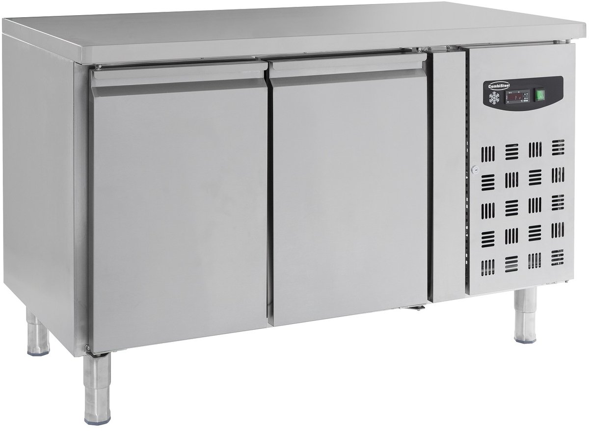 Combisteel Vrieswerkbank - 2 Deurs - Geheel RVS - -10°C tot -20°C - Geforceerd - 1360x700x850mm