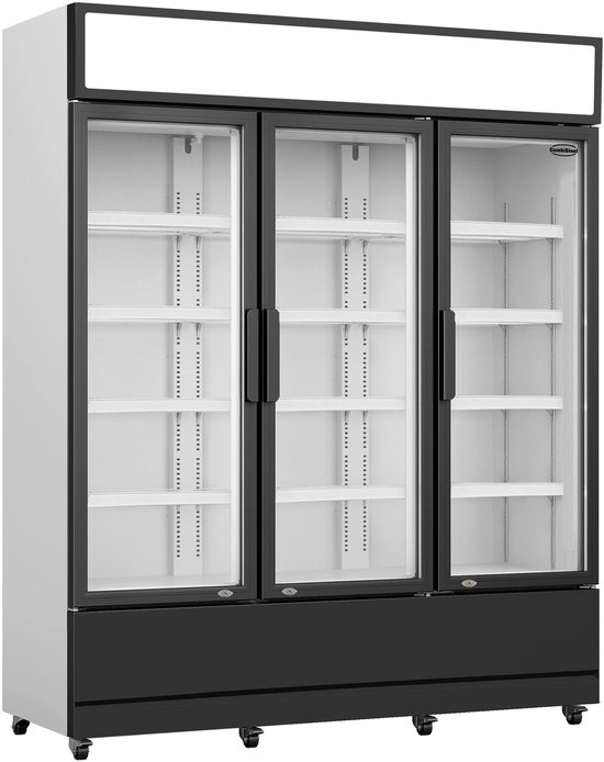 Combisteel Koelkast - 1200L - Zwart/Wit - +1°C/+10°C - Geforceerd - Draaideuren - Wielen - 1600x610x1973 mm - Horeca Koelkast