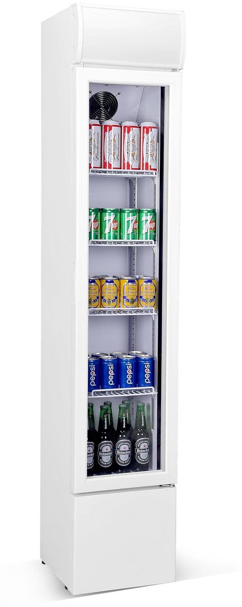 Combisteel Drankenkoeling - Smal Model - 105L - Wit - +2°C/+10°C - Statisch + Ventilator - 360x422x1880mm - Horeca Koelkast