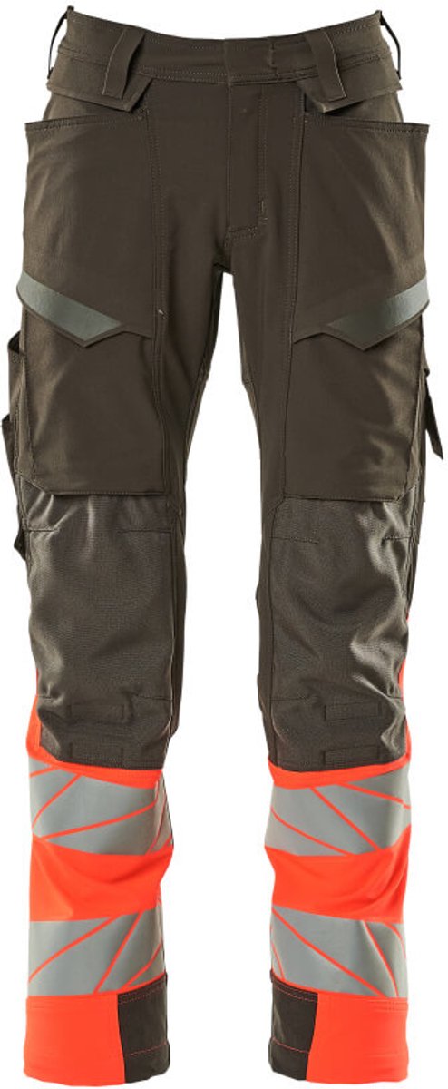 Mascot Accelerate Safe Broek met kniezakken 19179-511 - donkerantraciet/hi-vis rood - C60 - 90