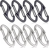 Karabijnhaken - 8x stuks - gekleurd - mini - carabiners / festonhaak