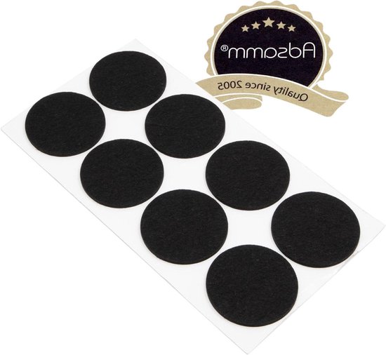 105 x zelfklevende viltglijders/Zwart / 30x30 mm/Vierkant/Meubelviltglijders met een... | bol