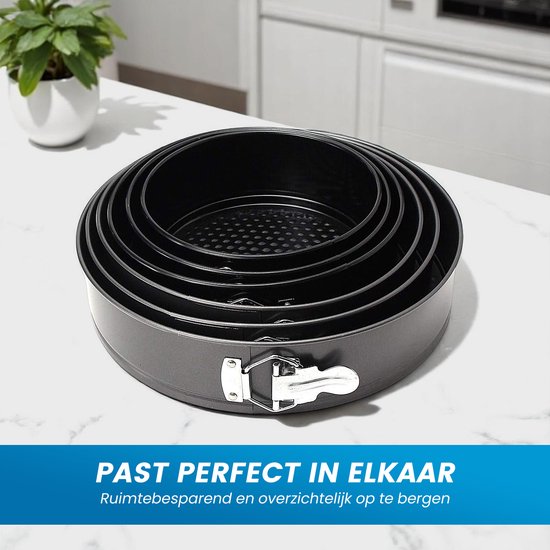 Ronde Bakvormen 6 Delige Set Taartvormen Springvorm Set Non ronde-bakvormen-6-delige-set-taartvormen-springvorm-set-non
