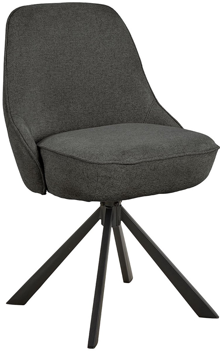 Giga Living Eetkamerstoel Cor - Donkergrijs Stof - Zithoogte 52cm - Set van 2