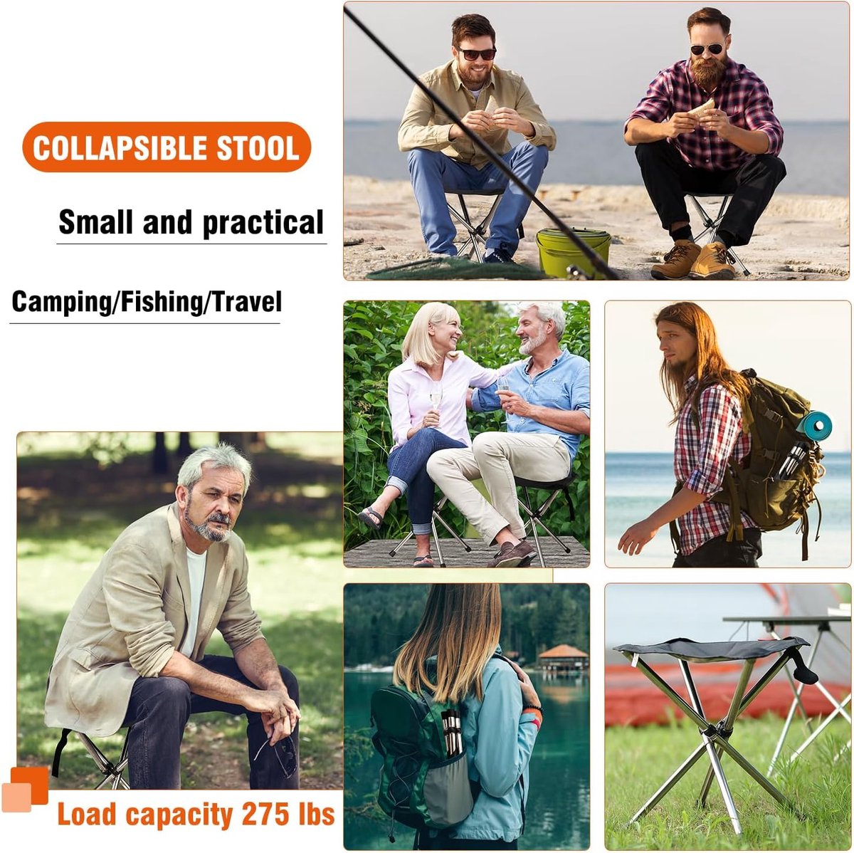 Opvouwbare ontlasting - Campingstoel - Strandstoel - Vouwstoel - Kampeerstoel - Wandelkruk - Opvouwbaar picknicken Stoeltje - Reiskruk - Met Draagtas - Draagbaar - Tot 125kg - Zwart - RVS en Oxford doek - 27*27*30 cm — cadeau in Sport & Outdoor - foto 6
