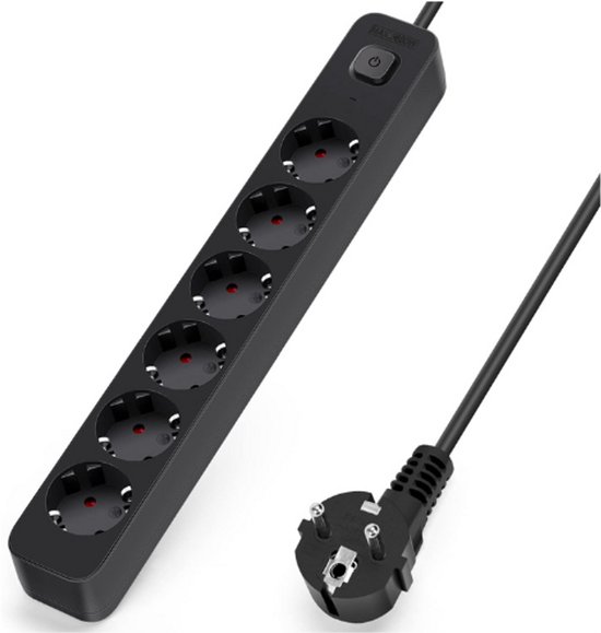 Garza Stekkerdoos - Grijs - 5 stopcontacten 2 USB - 1,4 m kabel