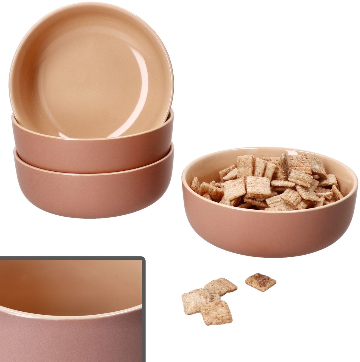 Set van 4 Jasper aardewerk poederkommen - 414530
