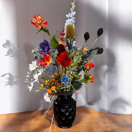 Seta Fiori - Kunstbloemen - Zijden Bloemen Boeket - 70cm - Plukboeket - Veldbloemen