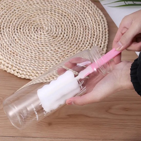 Glazen Spons - Fles Borstel - Drink Fles Spons - ROZE van OXO — afbeelding 4