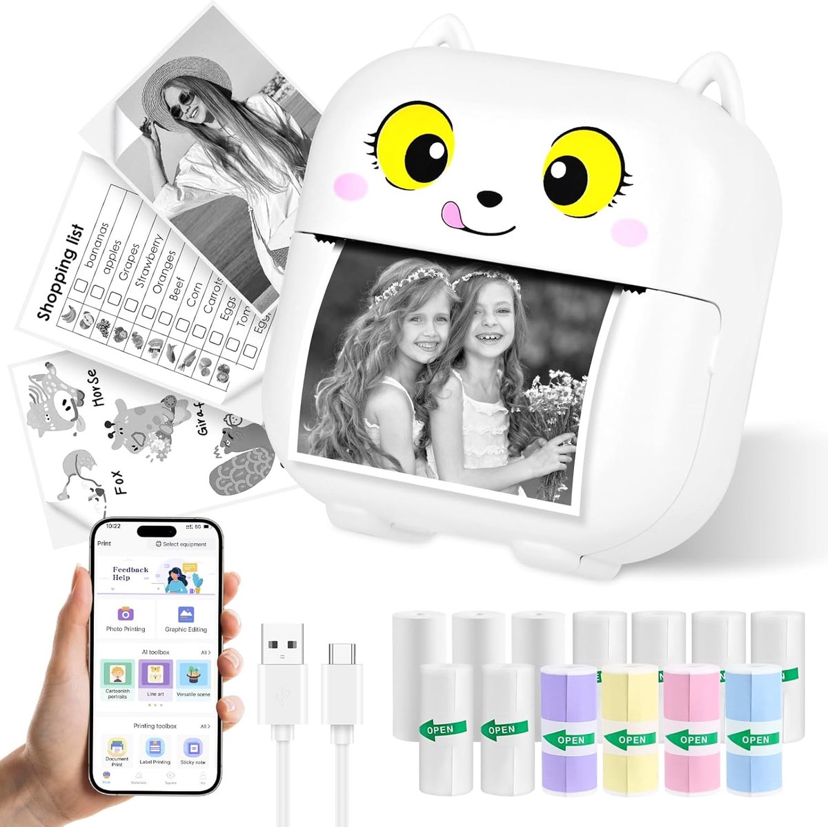 Draagbare Bluetooth Mini Fotoprinter voor Smartphone - Thermische Printtechnologie voor Gemakkelijke Afdrukken