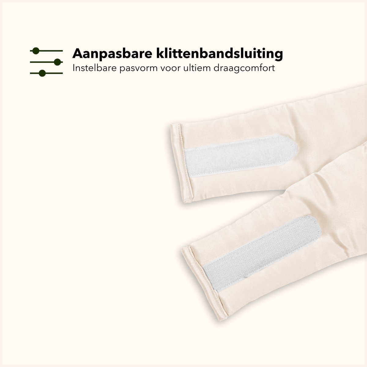 Mari Meia® Zijden Slaapmasker – Oogmasker – Anti Rimpel – Zijde – 100% Verduisterend – Full Cover - Hypoallergeen - Crème - Verschillende Kleuren — afbeelding 3