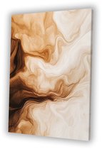 Abstracte vormen in sepia tinten - Abstractie canvas schilderijen - Kunstwerk vorm - Abstract expressionisme - Decoratie voor thuis - Schilderijen & posters - canvas 75x100 cm