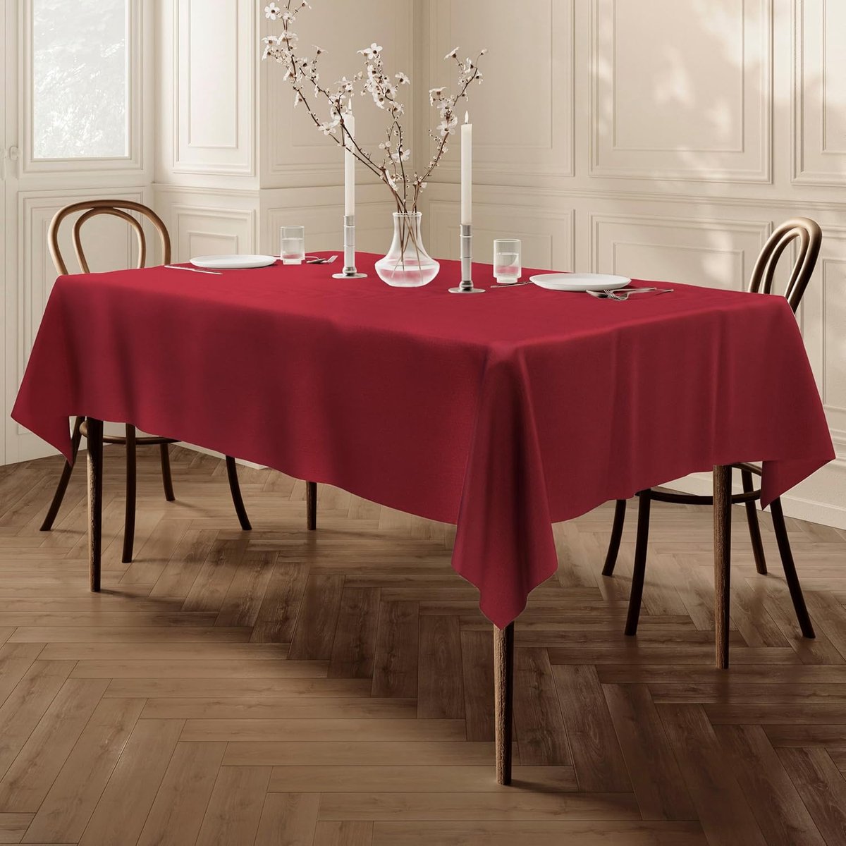 Kwaliteit Rechthoekige Stof Tafelkleed 140x180cm 55"x70" Donker Rood Bordeaux