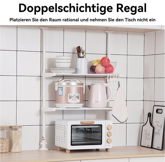 CLP Marana Magnetronkast Magnetronrek Magnetrondeksel Keukenkast Voor Magnetron Kast Rek Beugel Plank Zwart 2 Traps 733458993