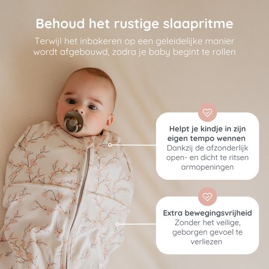 Puckababy Mini Inbakerslaapzakje baby (3-6m) - Blossom - Katoen TOG 0.5 — afbeelding 3