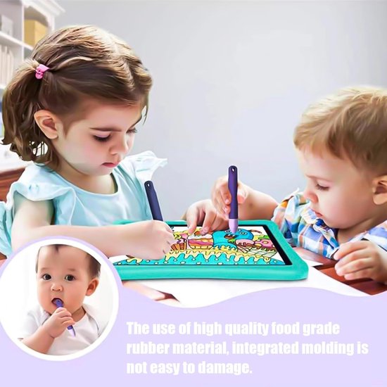 2-pack kindvriendelijke styluspennen met anti-verlies sluitingen (blauw + paars) - compatibel met alle touchscreen-apparaten — afbeelding 5