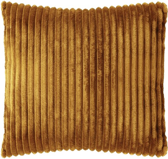 Dutch Decor MART - sierkussen 45x45 cm - zacht ribfluweel - Chai Tea - geel - Inclusief binnenkussen