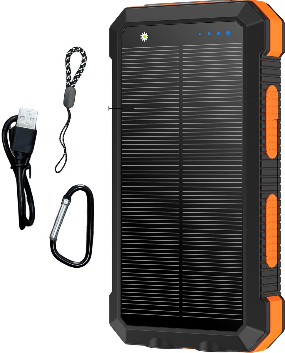 SimpSune - Solar Powerbank - 24000mAh - Solar Charger - Powerbank Zonneenergie - MagSafe Powerbank- Snellader - Outdoor - USB/USB-C- Wireless Charger 15W - PD22.5W - 5 Outputs - iPhone/Samsung - Zaklamp - Noodpakket - Meerdere Apparaten