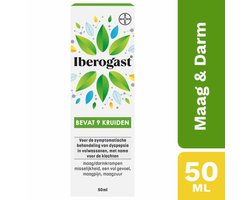 Iberogast Druppels 50ml | Geneesmiddel met 9 Kruiden | Verlicht Maag- en Darmklachten zoals Krampen, Maagpijn, Maagzuur, Misselijkheid en Opgeblazen Gevoel