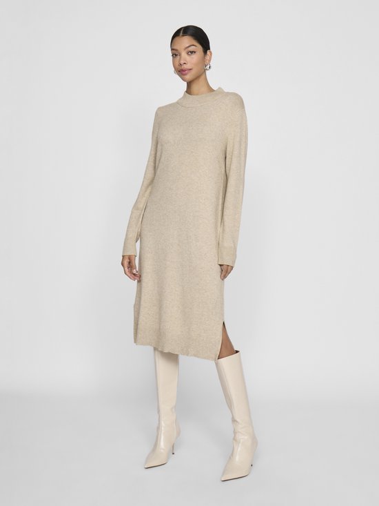 VILA VIRIL CREW NECK L/S MIDI DRESS - NOOS Dames Jurk - Maat M