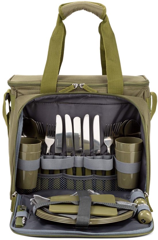Ibenzoa® Complete Outdoor Picknickset met Geïsoleerde Koeltas voor Vier Personen, Ideaal voor Natuuruitstapjes van Ibenzoa — afbeelding 4