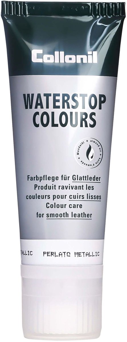 Collonil waterstop onderhoud creme kleur Perlato Metallic 021 (Paarlmoer) - 2 tubes van 75ml voor glad leer bescherming