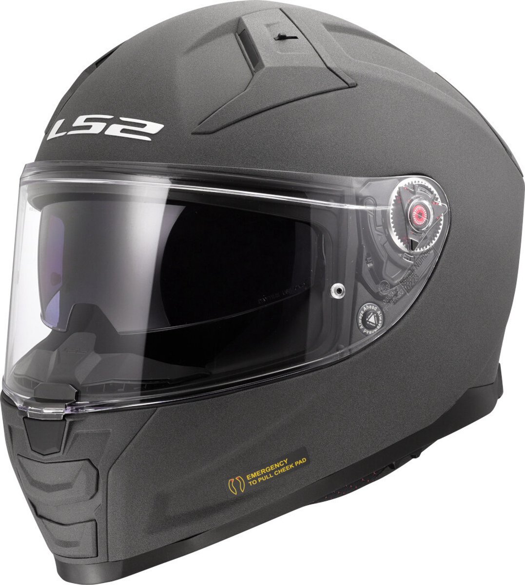 LS2 FF811 Vector II Solid Beton Grijs 06 Integraalhelm - Maat XXXL - Helm