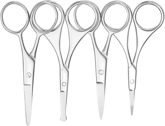Set de ciseaux à nez YUBBI - Ciseaux tondeuses à cheveux - Poils du nez - Tondeuse à sourcils - Set tondeuse à poils du visage - 4 pièces