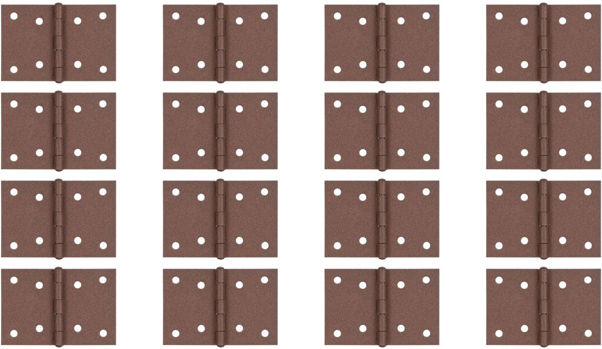 Alberts 822415 DURAVIS® breed scharnier, roestbruin duplex gecoat, afmetingen 60 x 90 x 1,25 mm, set van 16