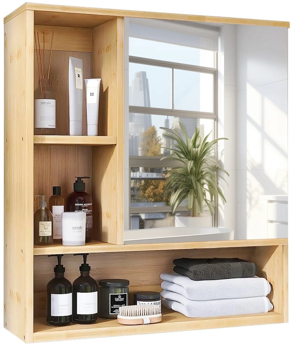 Badkamerkast - Badkamerkast Met Spiegel - Badkamer Kast - Badkamer Kastje - Dressoir - Kasten - Kastje - Badkamerkastje - Badkamer Kastje - Kast - Badkamer - Badkamerkast - Badkamer Accessoires - Badkamermeubel - Badkamermeubels