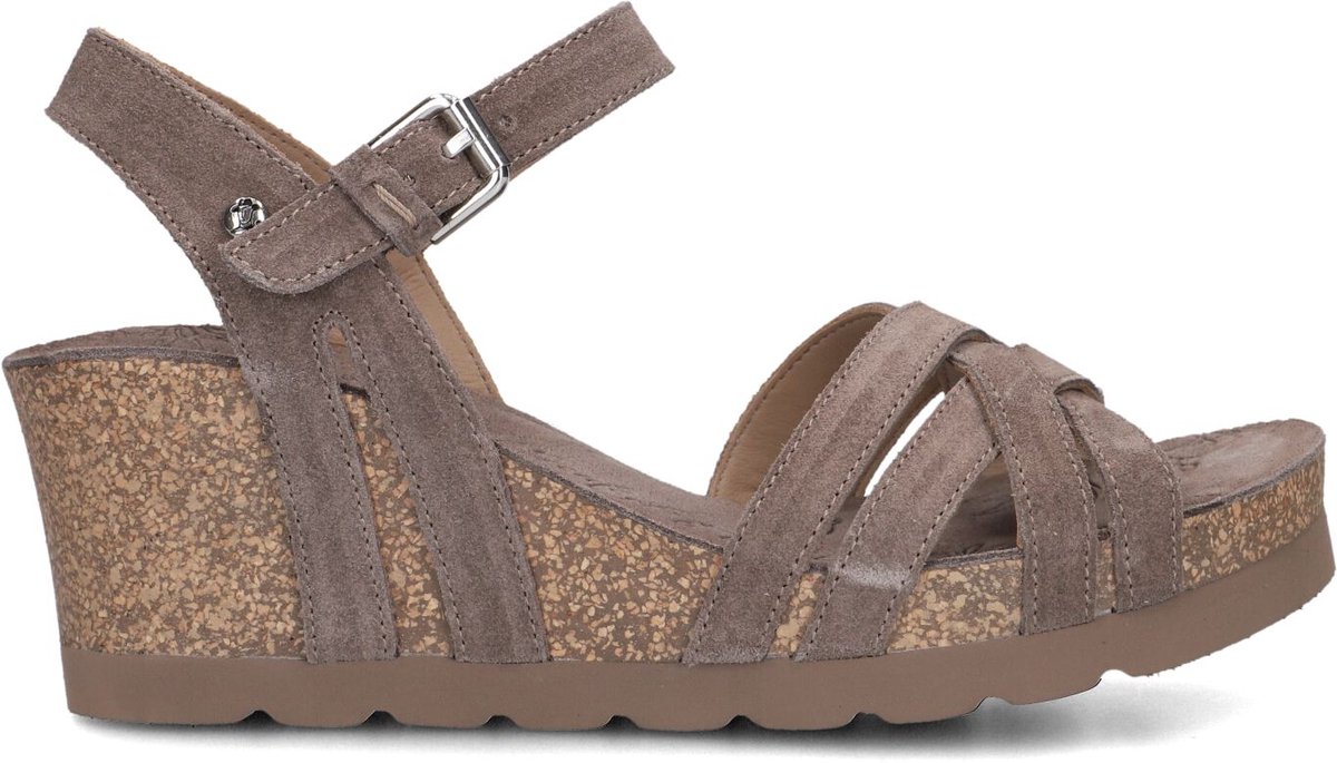 Panama Jack Vera Sandalen Met Sleehak Dames Taupe