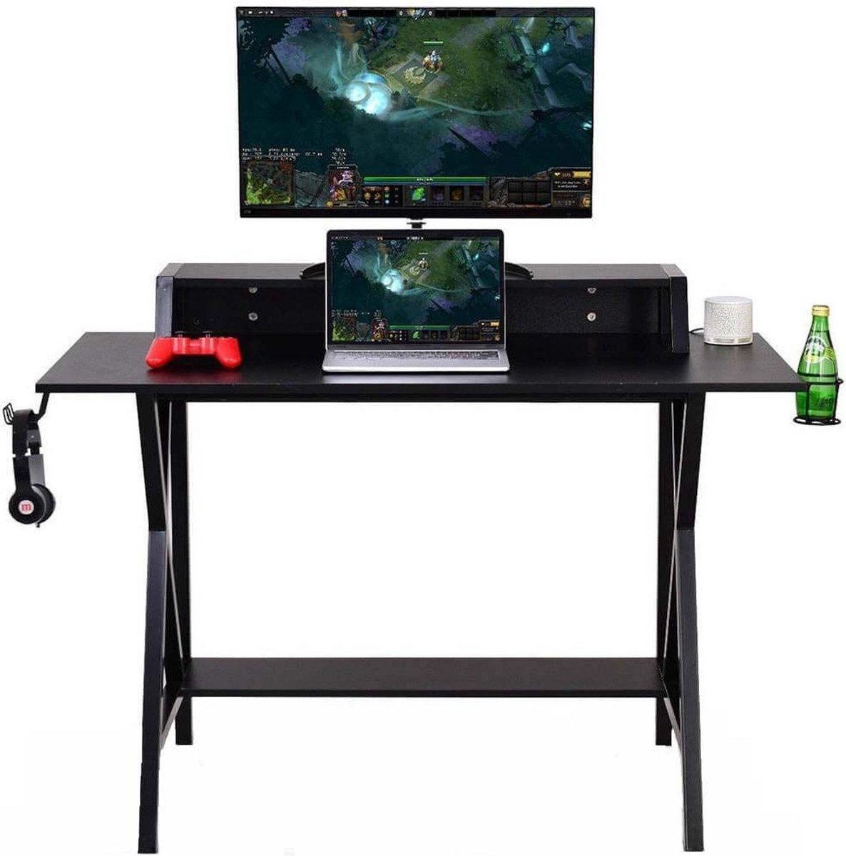 KLIM K160 - Bureau Gaming 160 x 60 cm - Nouveauté 2023 - Gestion des cà