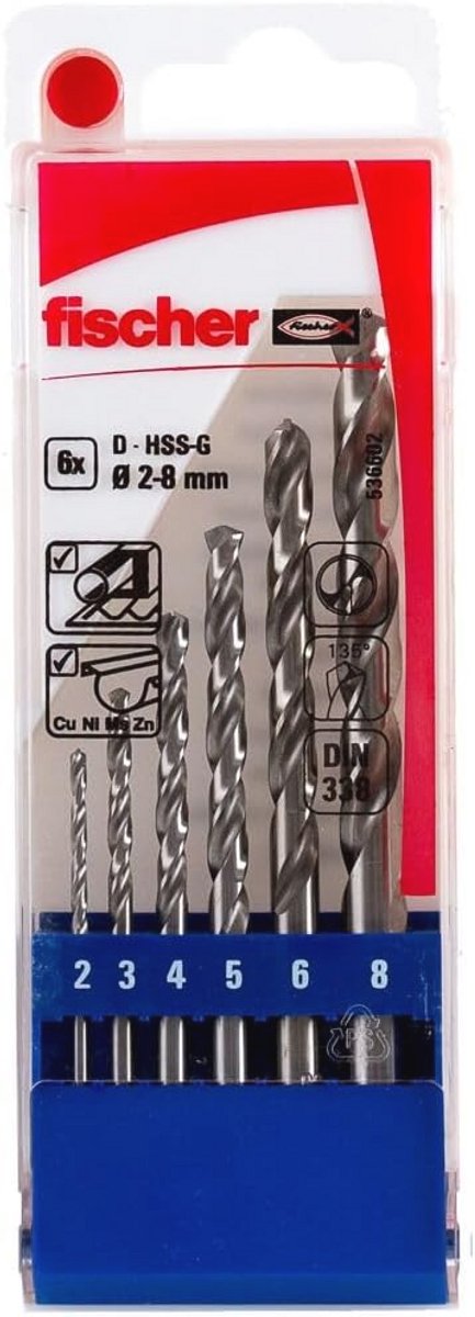 Metaalboor set HSS-G 2-8 mm - Hoogwaardige HSS boren voor metaalbewerking - Set van 6 stuks