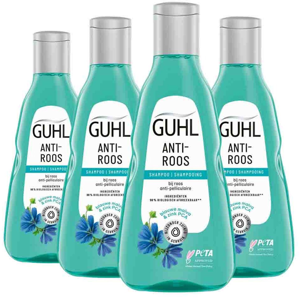 Guhl Anti-Roos shampoo - 4 x 250 ml - voordeelverpakking