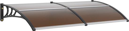 Auvent pour fenêtre ou porte, 203 x 102 Cm - Polycarbonate UPF50+ - Protection contre le soleil, la pluie et la neige