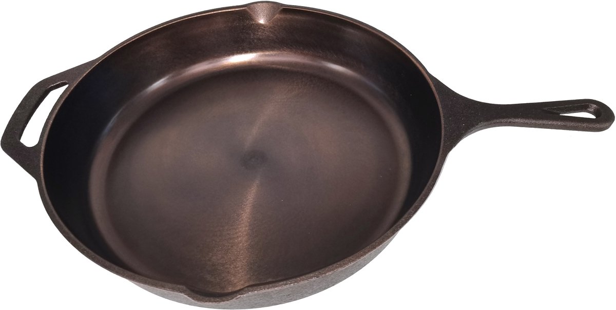 M.T.C - zware Outdoors Cast Iron Skillet Ø 25 cm -Polished-gepolijst-PFAS vrij