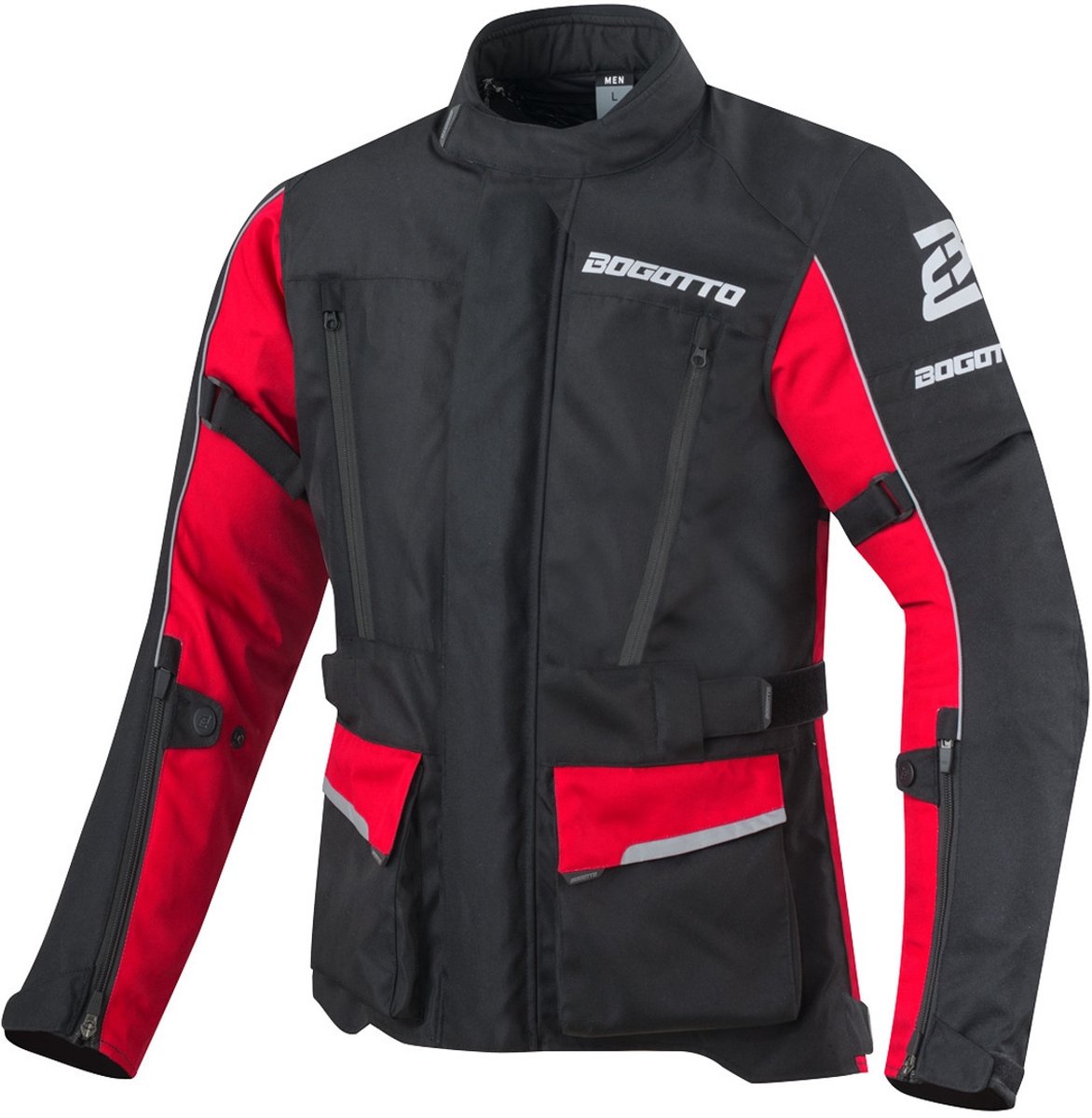 Bogotto Tampar Tour Waterdichte Zwart Rood Textiele Motorjas - Jas