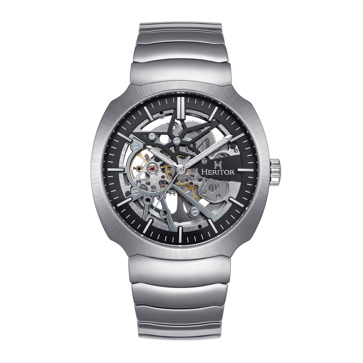 Heritor Automatic Magnus horloge met roestvrijstalen band - zilver