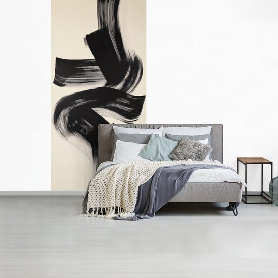 Behang - Fotobehang Strepen - Zwart - Abstract - Breedte 120 cm x hoogte 240 cm