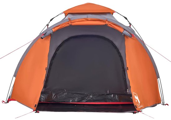 vidaXL - Koepeltent - 3-persoons - snelontgrendeling - grijs - en - oranje van Vidaxl — afbeelding 2