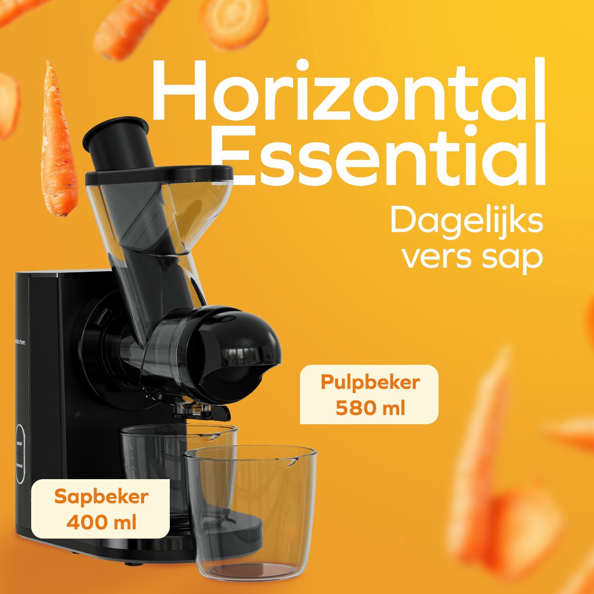 KitchenBrothers Slowjuicer - Dual Feed - 43 & 60 mm invoer thumbnail 3